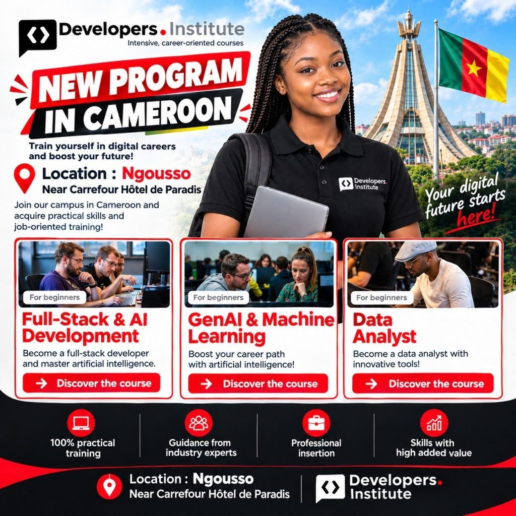 Poster: new Developers.Institute program in Cameroon